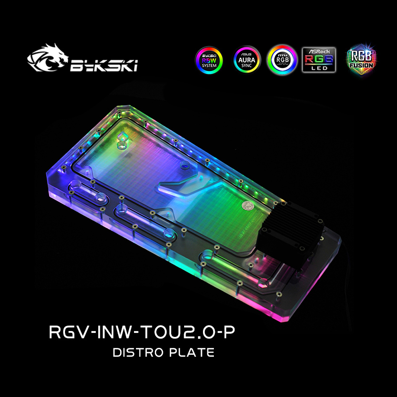 Distro Plate Ddc Pump Combo - BYKSKI RGV-INW-TOU2.0-P Acrylplaat Waterkanaaloplossing gebruik voor