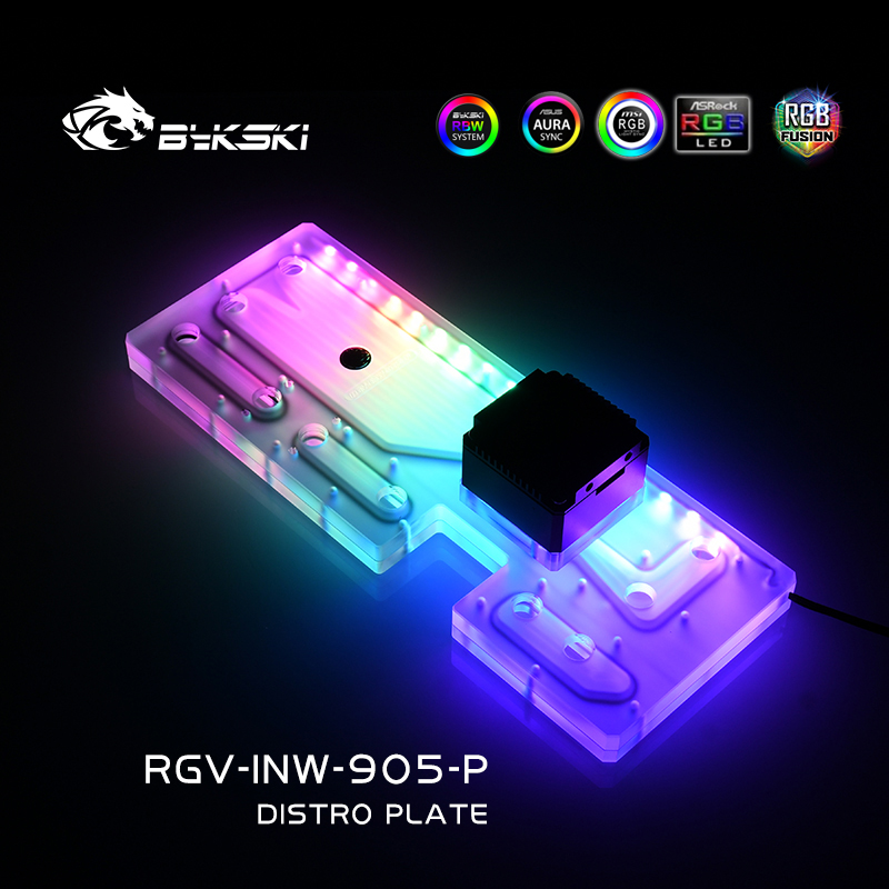Distro Plate Ddc Pump Combo - Bykski RGV-INW-905-P Acryl Distro Plaat/Board Reservoir