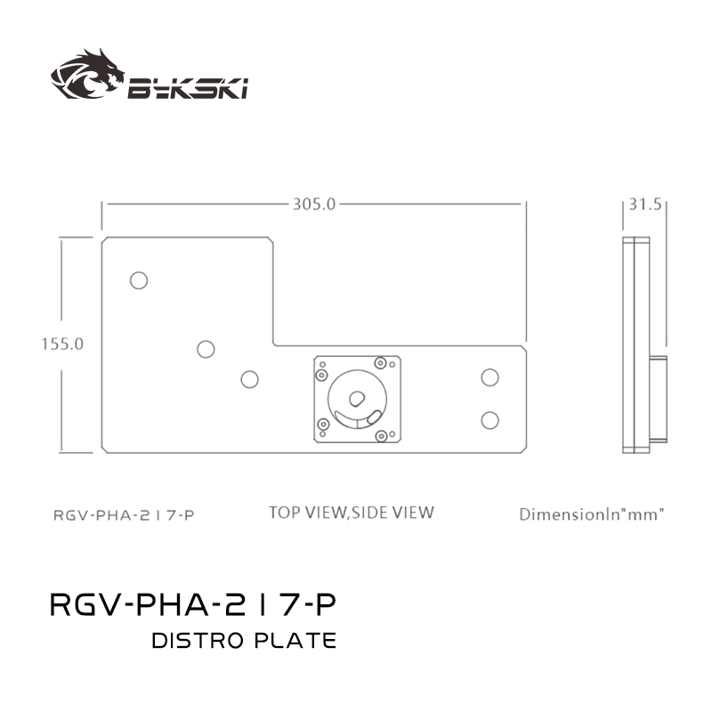Distro Plate Ddc Pump Combo - Bykski RGV-PHA-217-P Acryl Distro Plaat/Board Reservoir